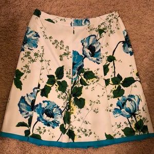 Light blue floral print skirt